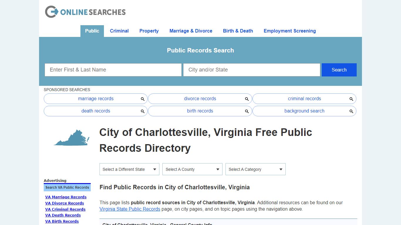 City of Charlottesville, Virginia Public Records Directory